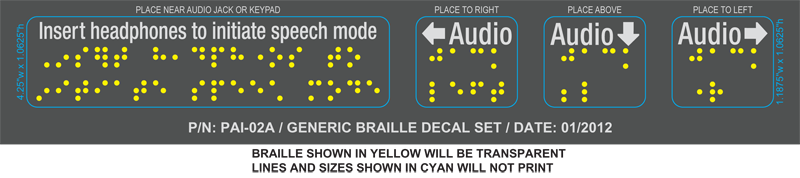 ATM Universal ADA Braille Audio Label Set (singles)